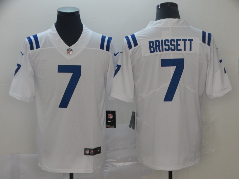 Men Nike Indianapolis Colts #7 Brissett 2019 Vapor Untouchable white Inverted Legend Limited Jersey